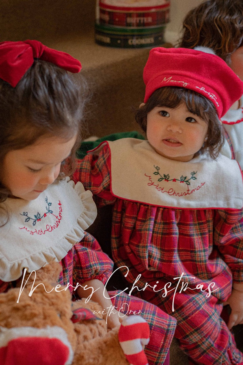 韓國童裝 25秋冬 | OR25505 聖誕款 Eve Check Baby Suit