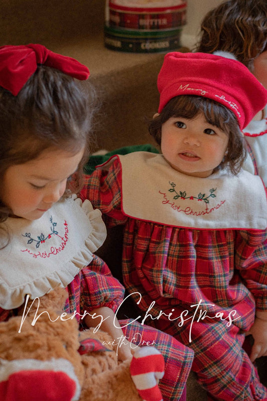 韓國童裝 25秋冬 | OR25505 聖誕款 Eve Check Baby Suit