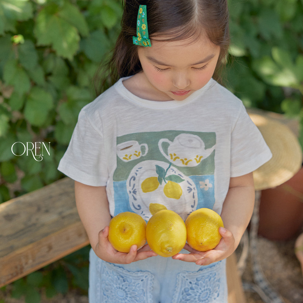 韓國童裝 26夏| OR76 Maison Lemon T-shirt 梅森檸檬T恤 (90-120)