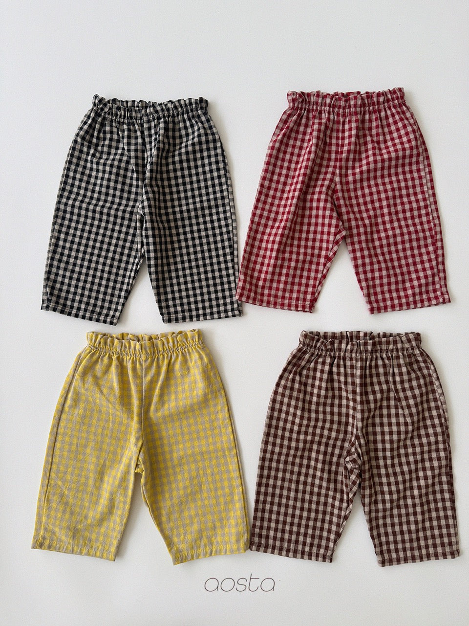 韓國童裝 26秋| AO54 Caramel Check Pants 褲子 (70-110)