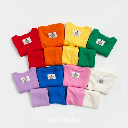 韓國童裝 | OT25315 Rainbow Kids Top and Bottom Set