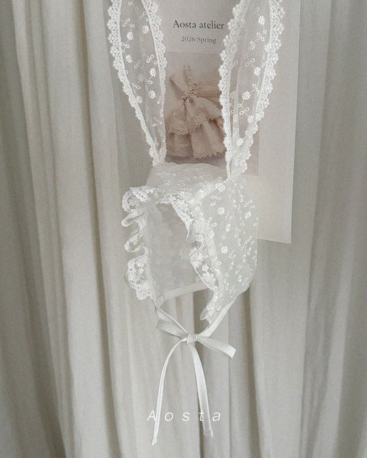 韓國童裝 26春 | AO26109 Lace Rabbit Hat