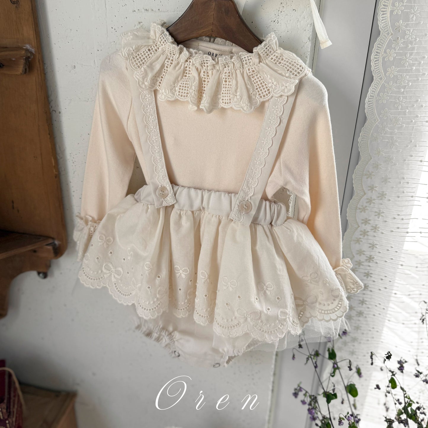 韓國童裝 25秋 | OR25308 Baby Lace Frill Blouse