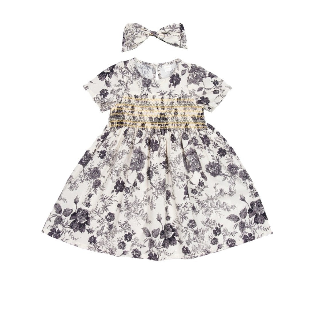 韓國童裝 26夏| LU04 DN Smock Dress | DN 抓皺洋裝 (80-130)