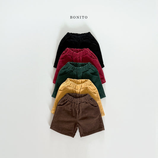 韓國童裝 25秋| BT25334 Corduroy shorts 燈芯絨五分褲 (70-140CM)