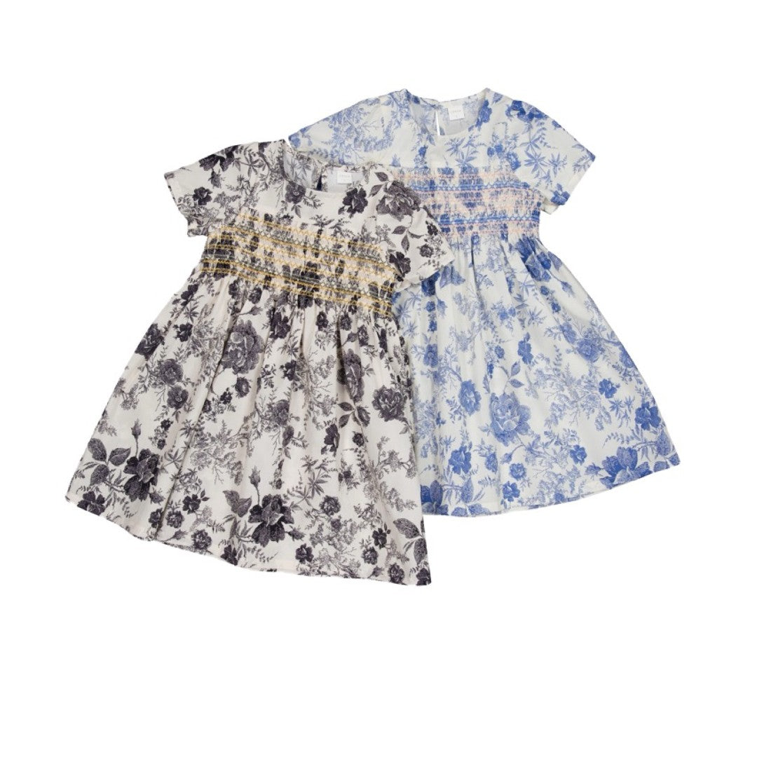 韓國童裝 26夏| LU04 DN Smock Dress | DN 抓皺洋裝 (80-130)