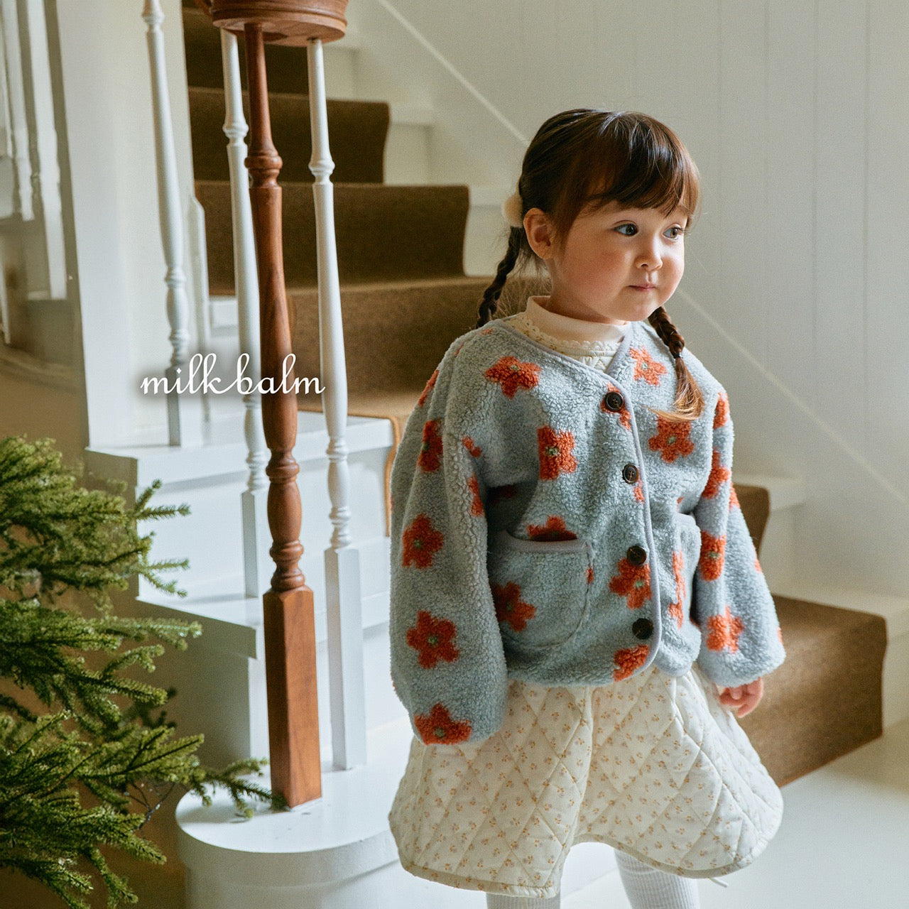 韓國童裝 25秋冬 | MK25405 Flower Jacket (帽子不連)