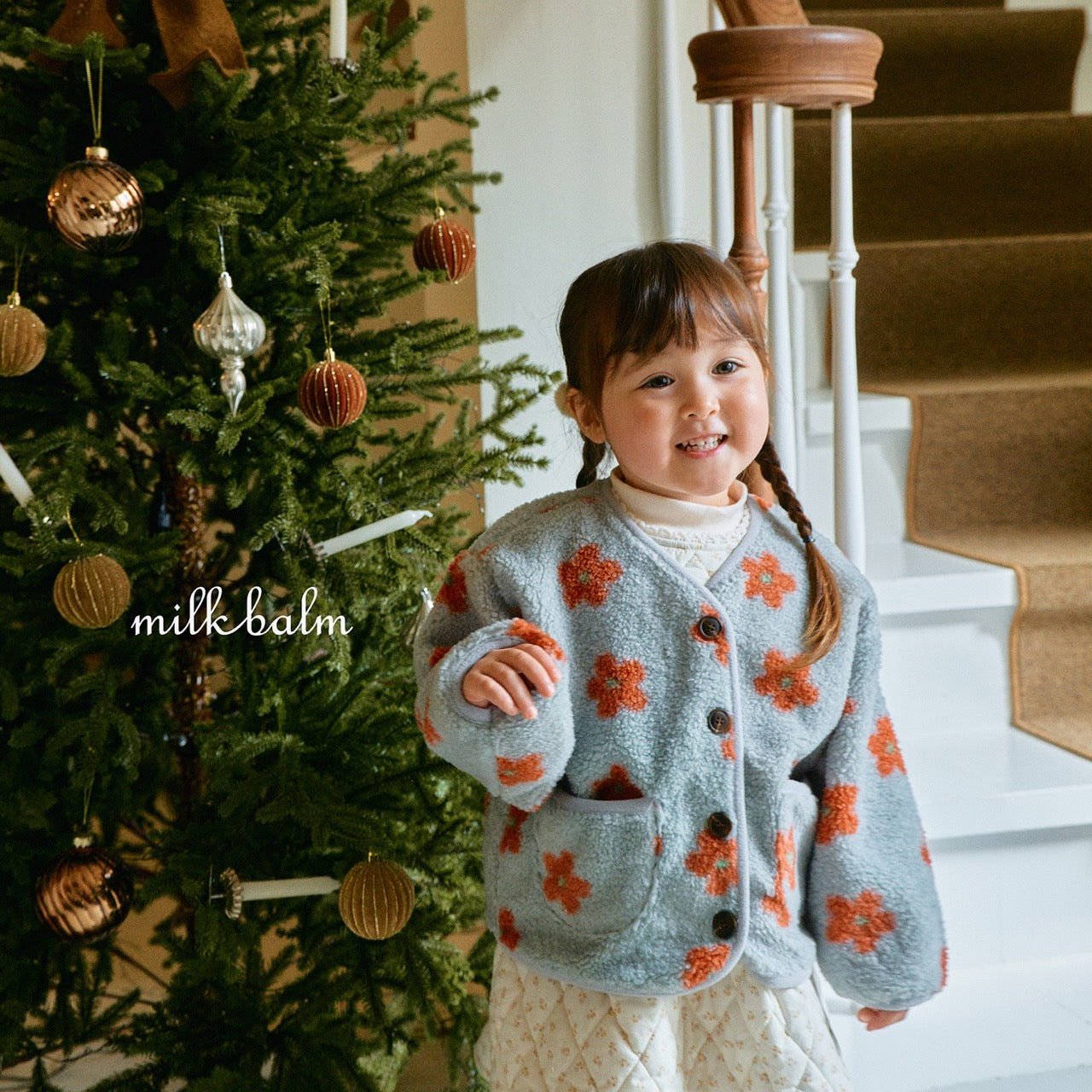 韓國童裝 25秋冬 | MK25405 Flower Jacket (帽子不連)