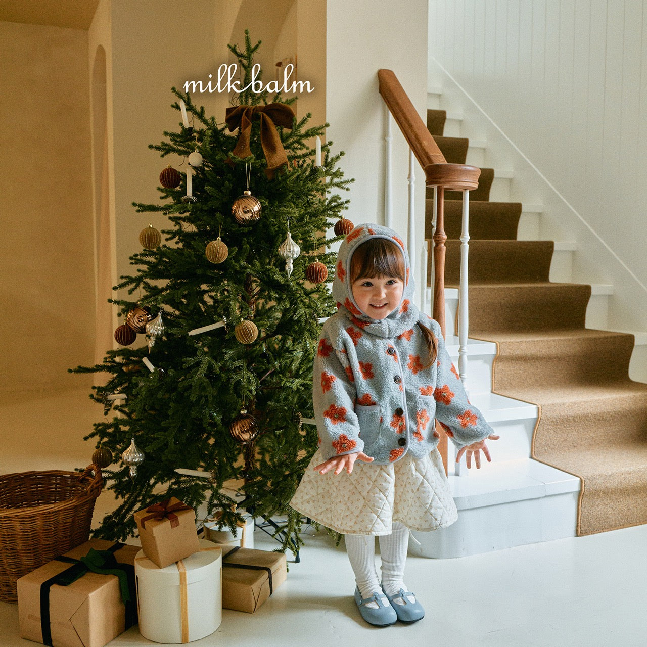 韓國童裝 25秋冬 | MK25405 Flower Jacket (帽子不連)