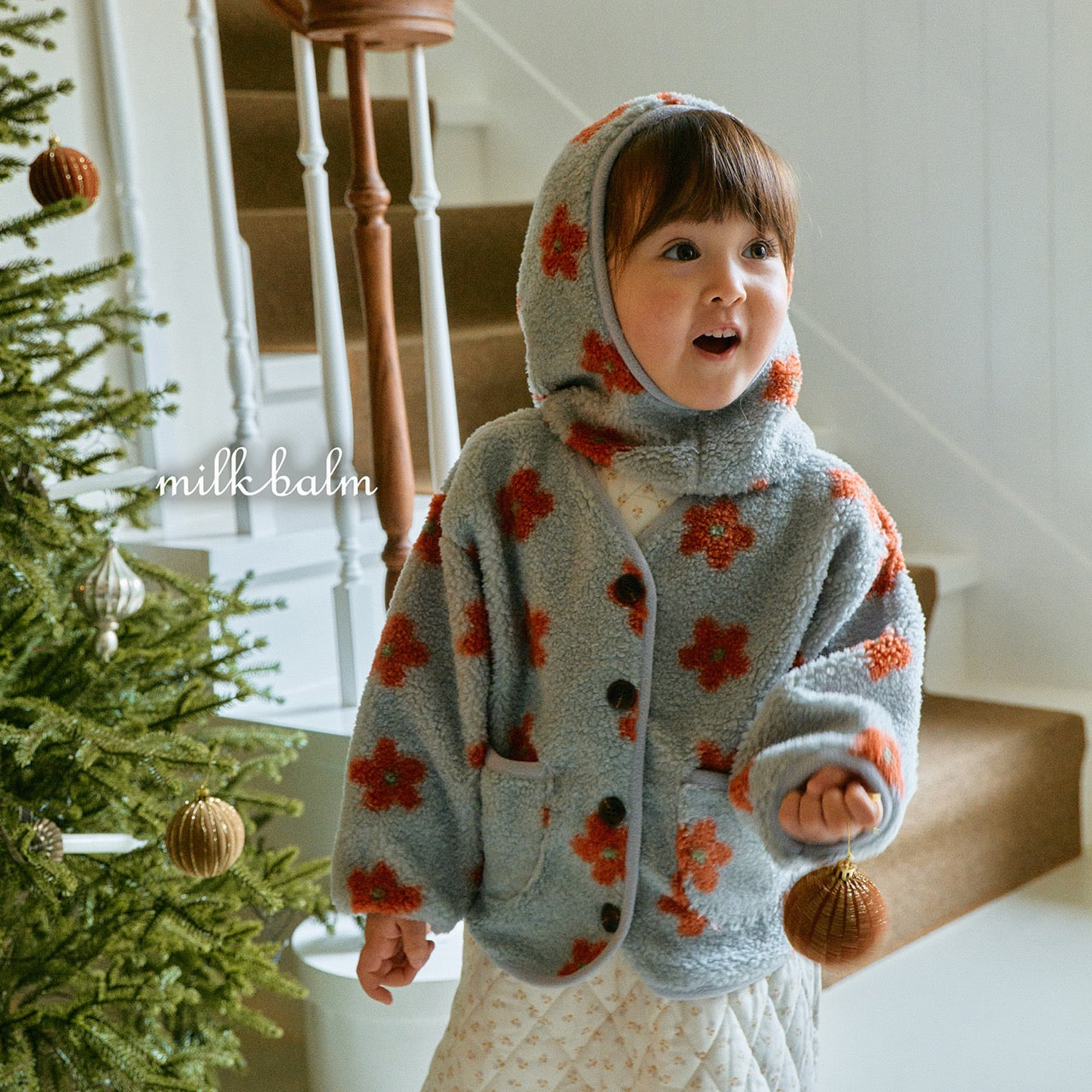 韓國童裝 25秋冬 | MK25405 Flower Jacket (帽子不連)