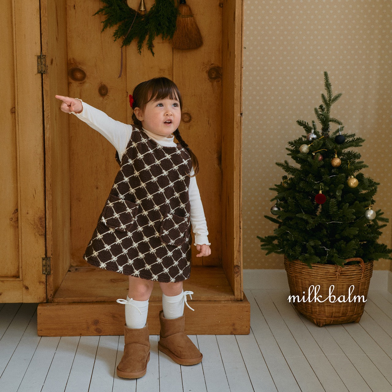 韓國童裝 25秋冬 | MK25404 Ribbon OPS