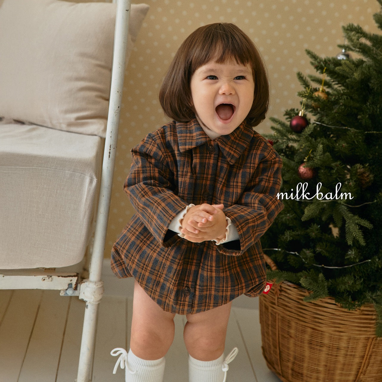 韓國童裝 25秋冬 | MK25418 Check Baby Suit