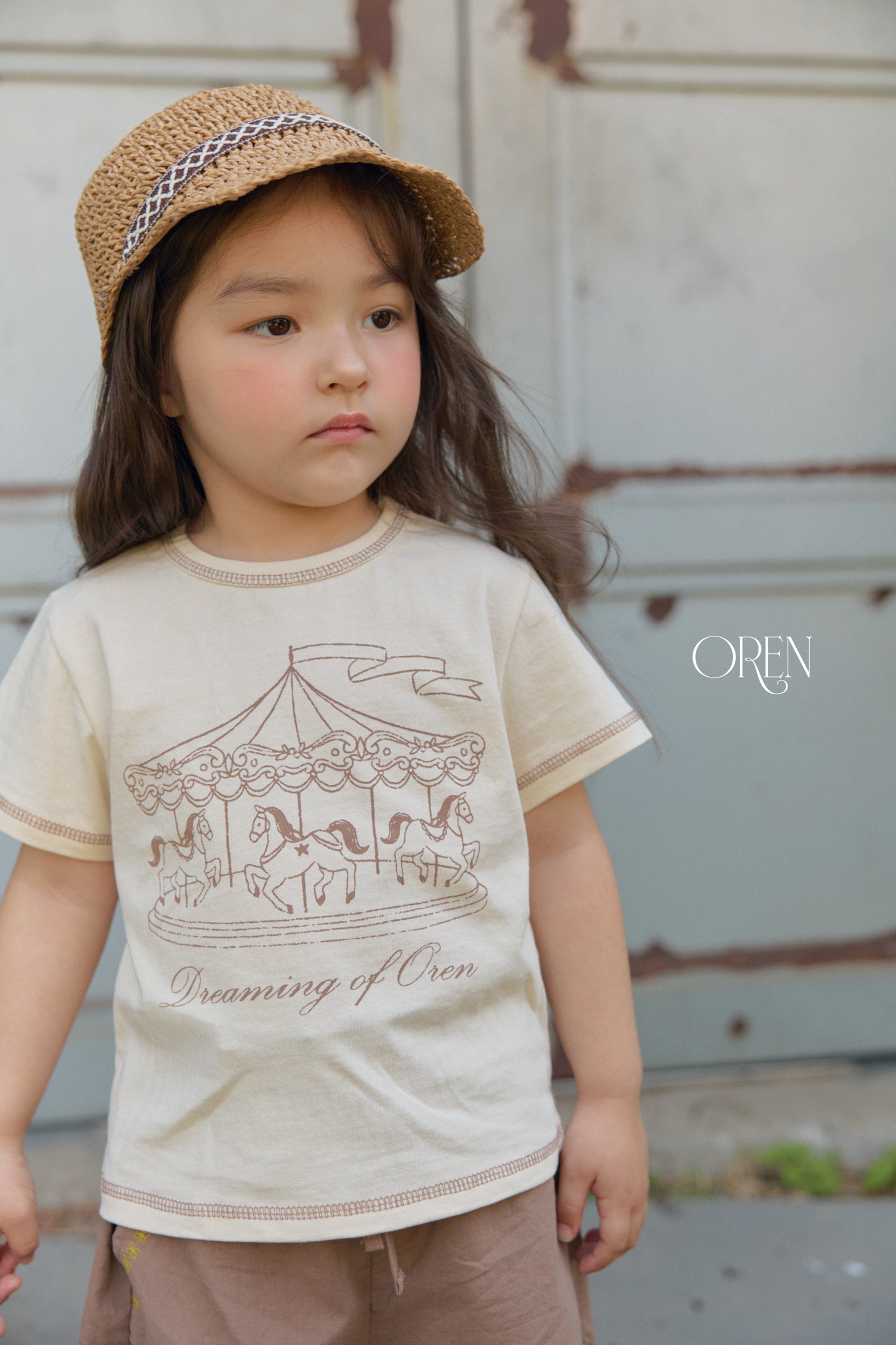 韓國童裝 26夏| OR62 Dreaming Carousel T-shirt 夢幻旋轉木馬T恤 (90-120)