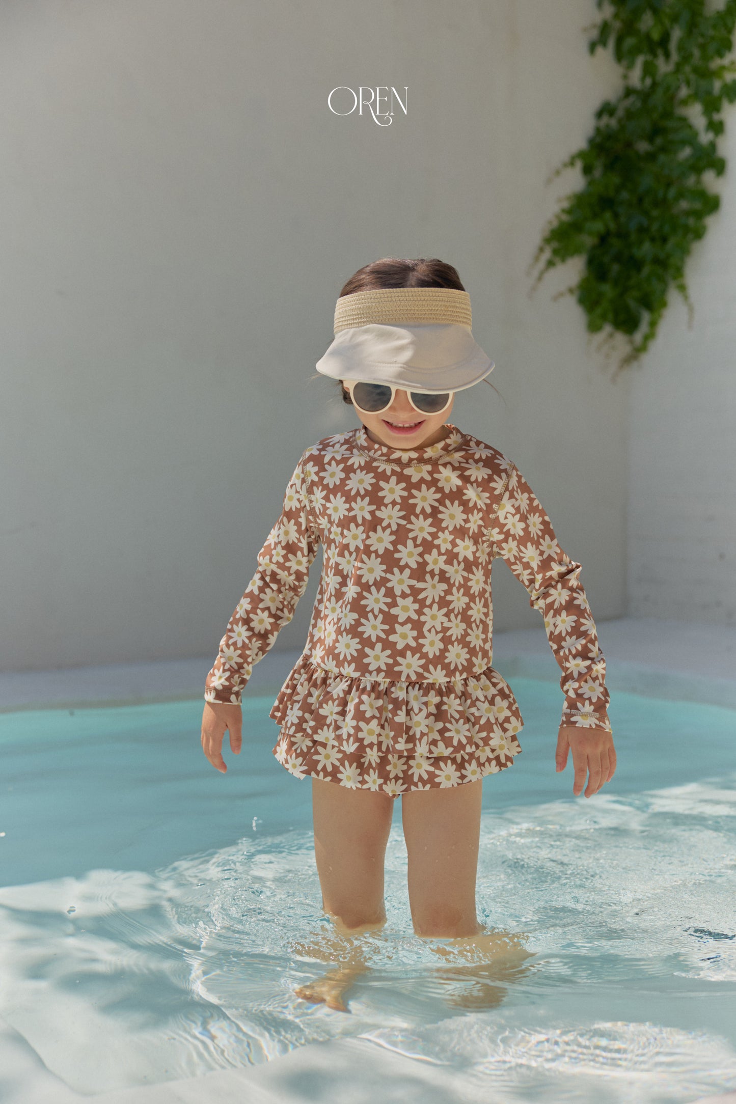 韓國童裝 26夏| OR86 Solea Fleur Rashguard 索雷亞花朵防曬泳裝 (90-110)