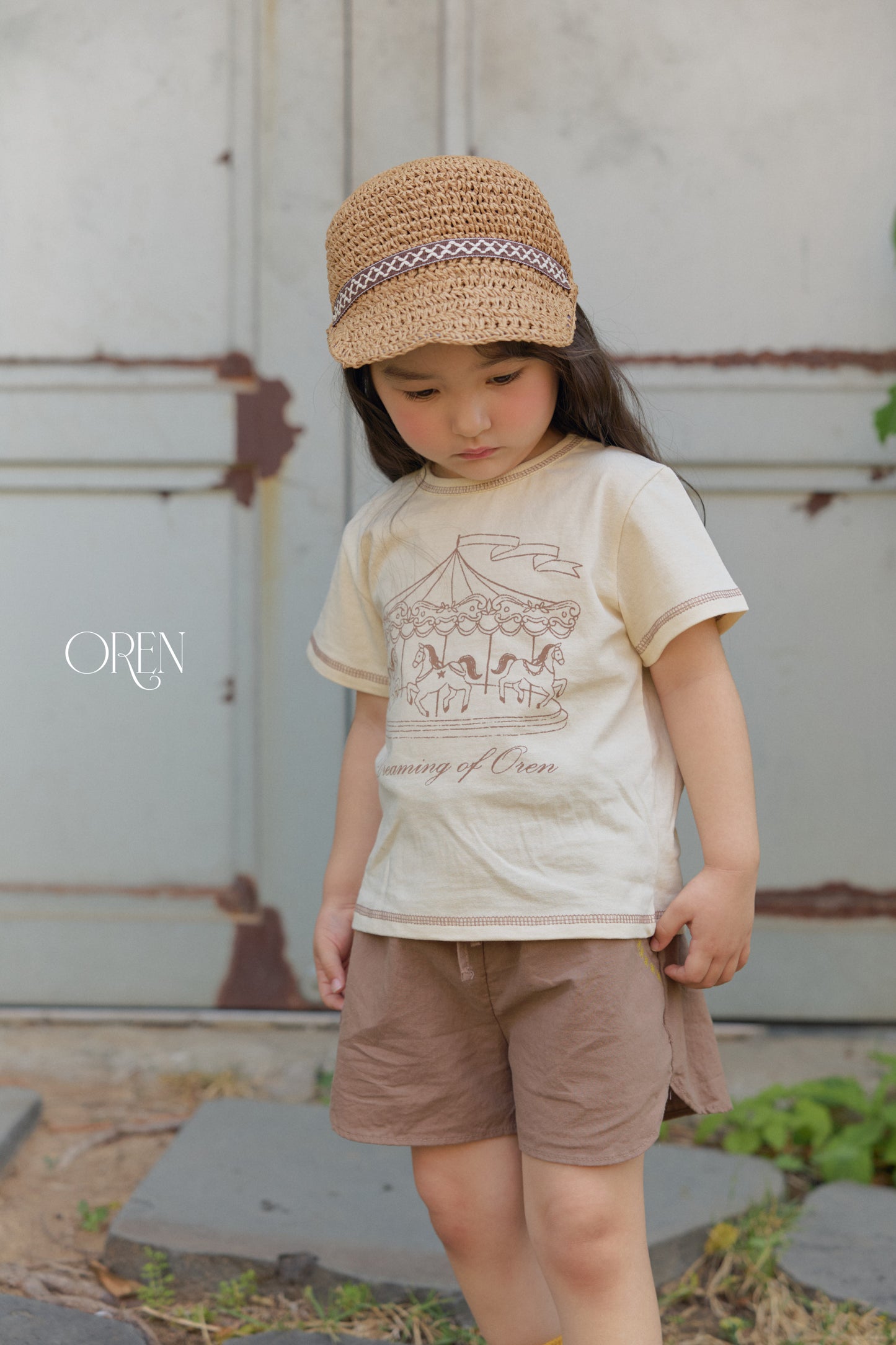 韓國童裝 26夏| OR62 Dreaming Carousel T-shirt 夢幻旋轉木馬T恤 (90-120)