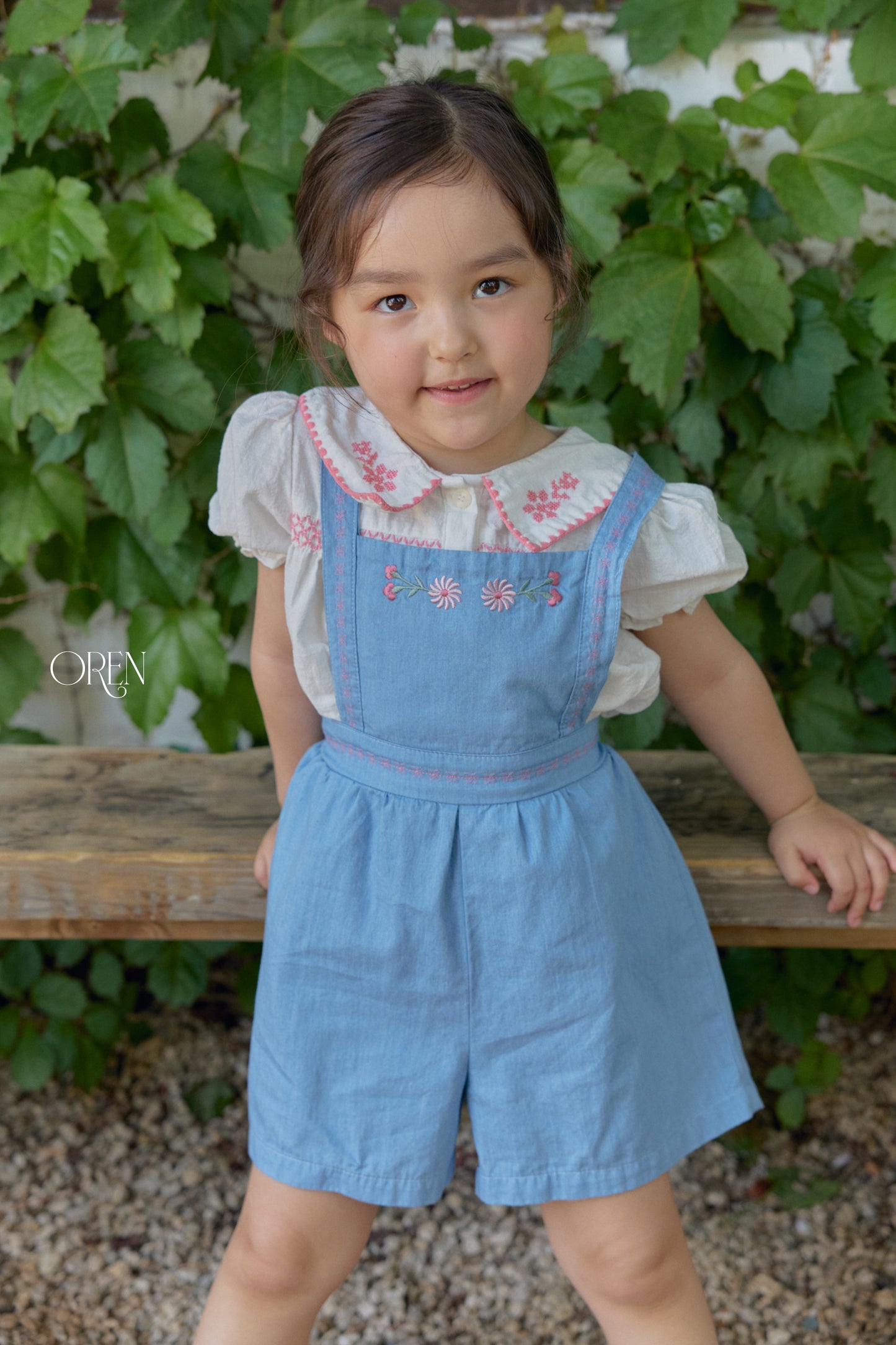 韓國童裝 26夏| OR81 Soleil Denim Overall 索雷伊牛仔吊帶褲 (90-120)