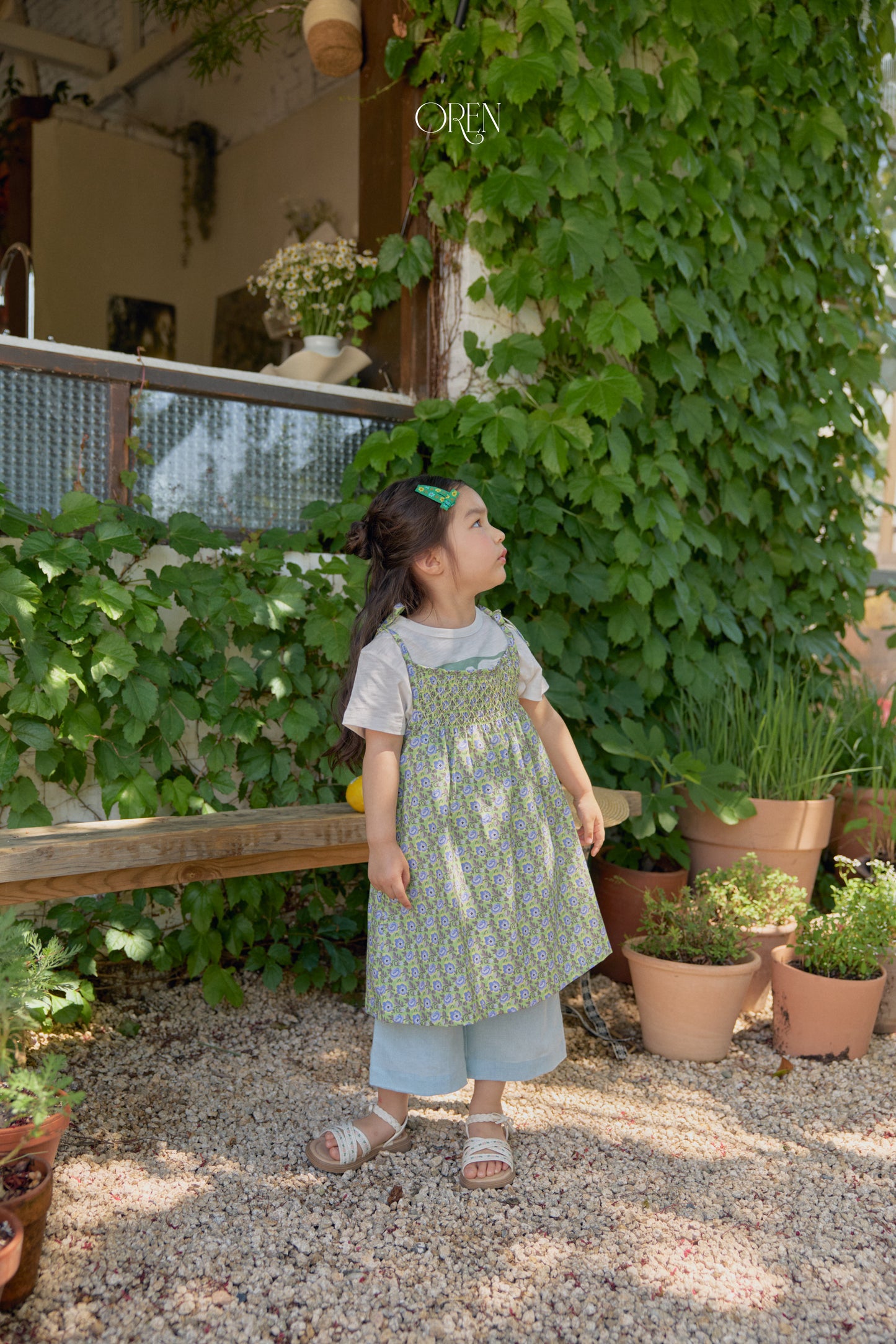 韓國童裝 26夏| OR75 Rosera Smock Strap Dress 羅塞拉抓皺細肩帶洋裝 (90-120)