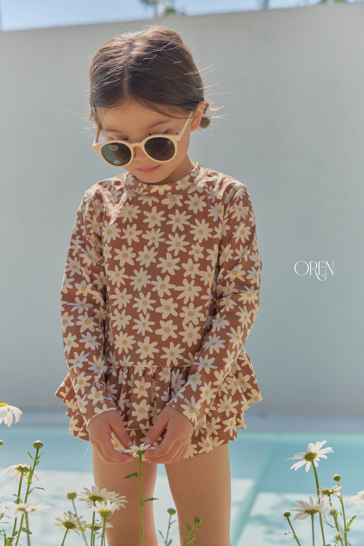 韓國童裝 26夏| OR86 Solea Fleur Rashguard 索雷亞花朵防曬泳裝 (90-110)