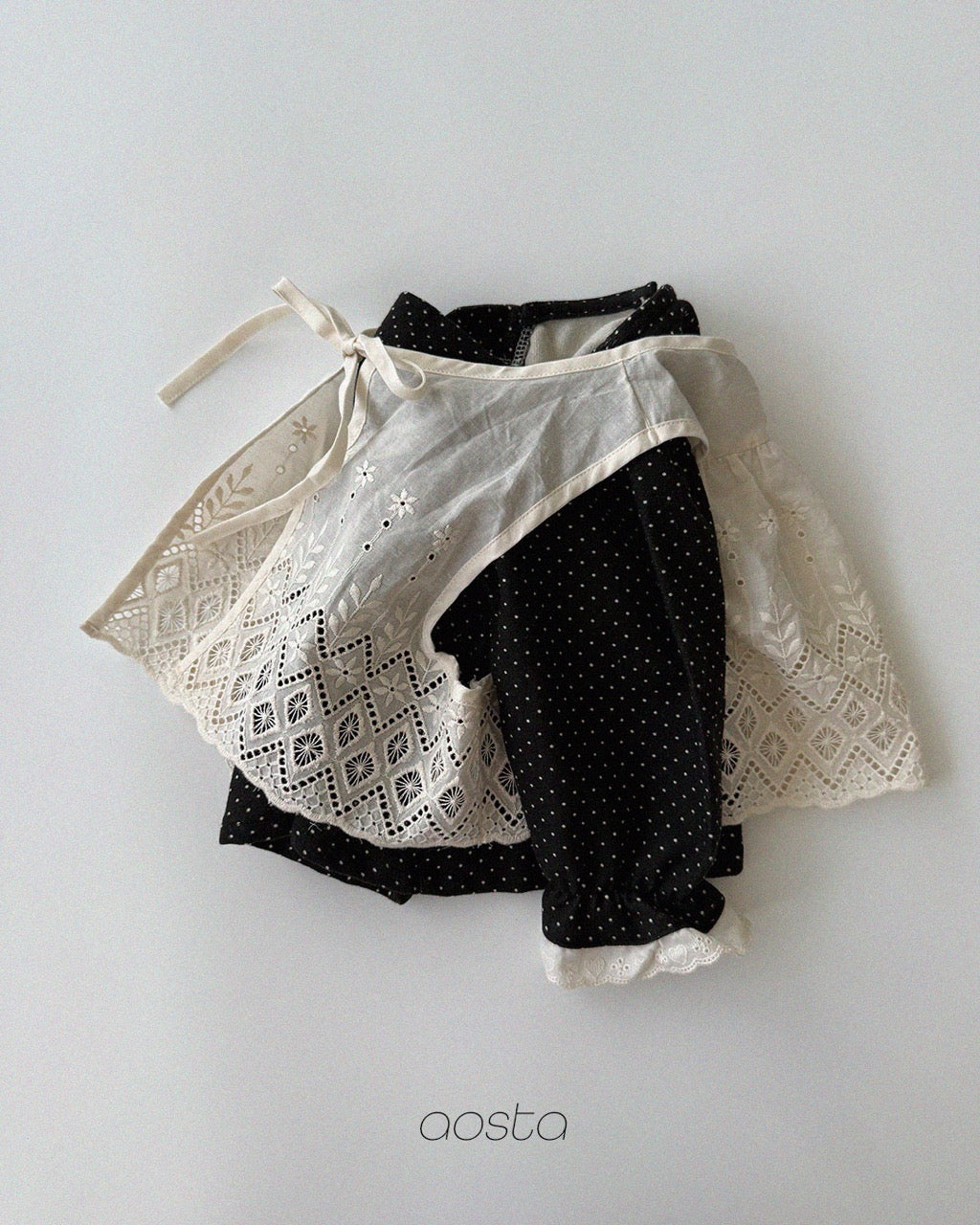 韓國童裝 26秋| AO22 Lace Jenny Open Vest 背心 (FREE)
