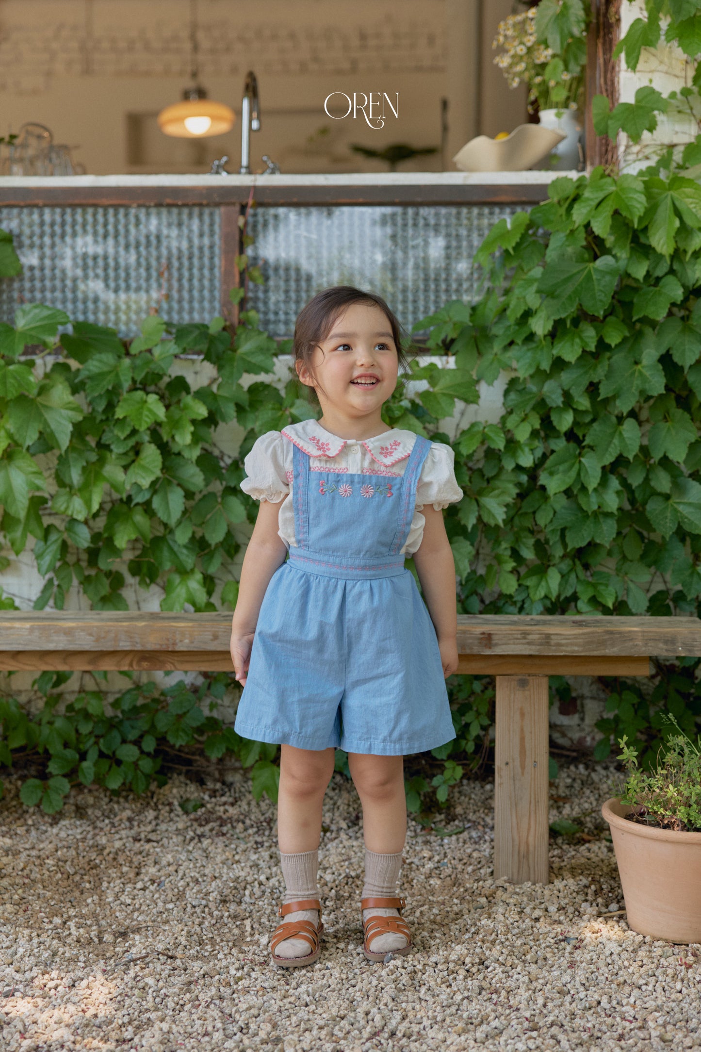 韓國童裝 26夏| OR81 Soleil Denim Overall 索雷伊牛仔吊帶褲 (90-120)
