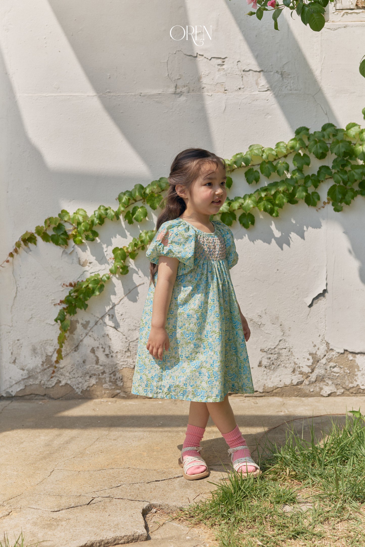 韓國童裝 26夏| OR72 Solara Smocking Dress 索拉拉抓皺洋裝 (90-120)