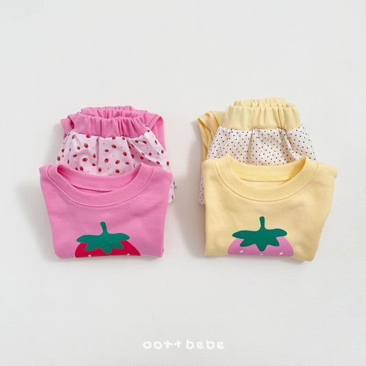 韓國童裝 26SS | OT34 Strawberry Spring Lace Pants Set (75-120cm)
