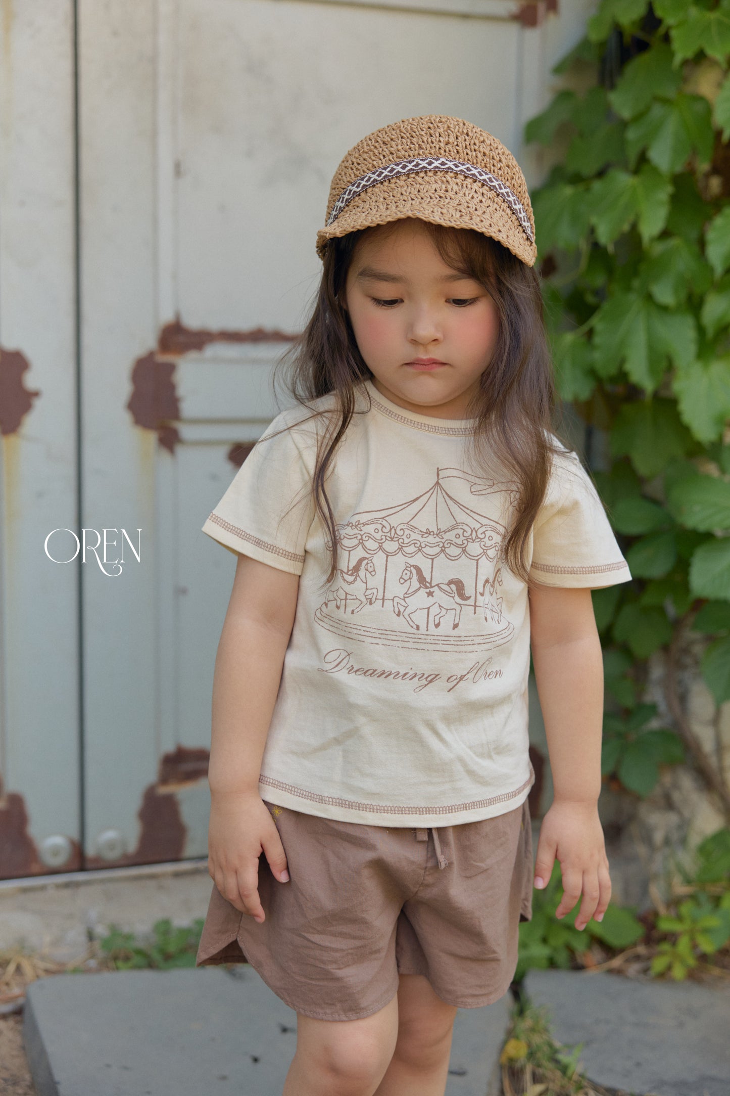 韓國童裝 26夏| OR62 Dreaming Carousel T-shirt 夢幻旋轉木馬T恤 (90-120)
