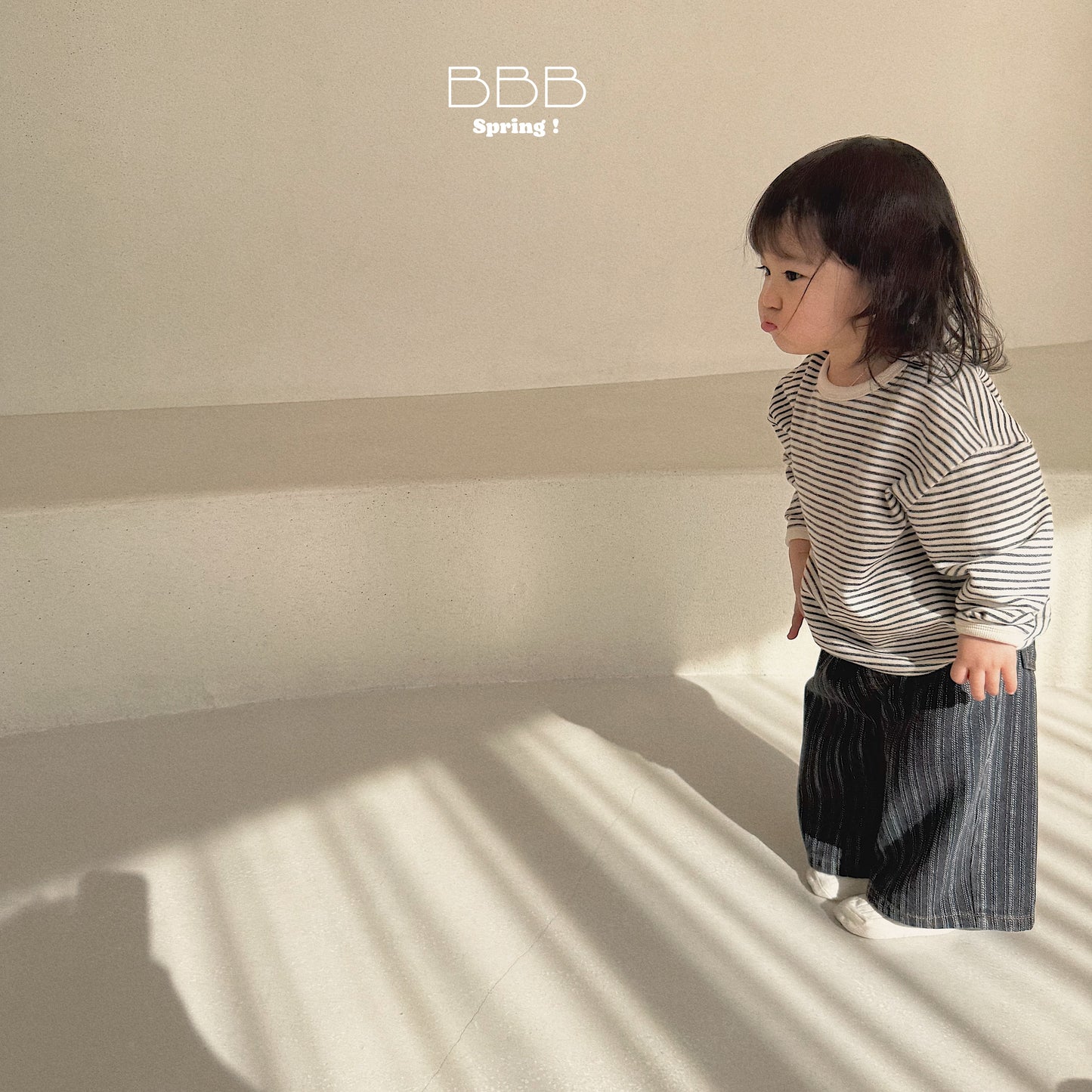 韓國童裝 26春 | BB40 Bebe Double Stripe Jeans (70-110cm)