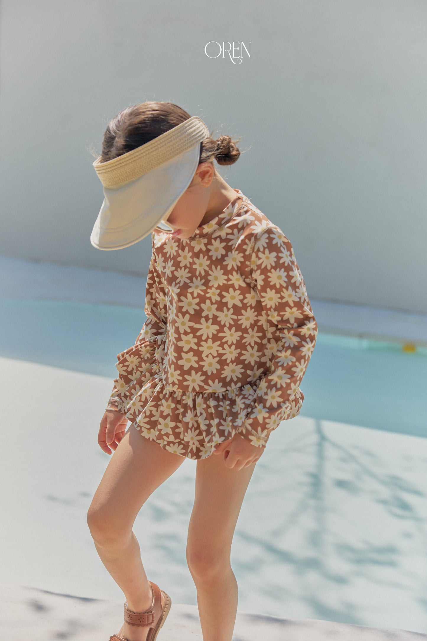 韓國童裝 26夏| OR86 Solea Fleur Rashguard 索雷亞花朵防曬泳裝 (90-110)