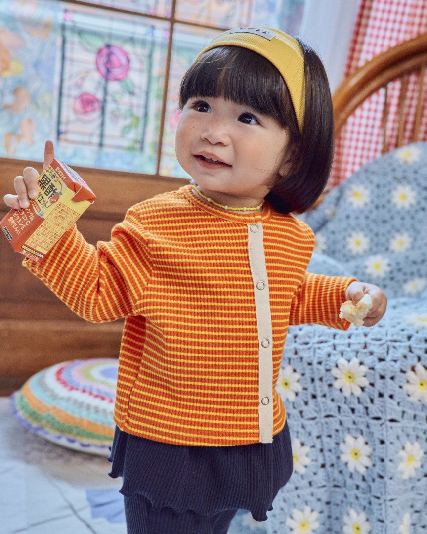 韓國童裝 26秋| OT74 Chocolat Ribbed Cardigan 外套