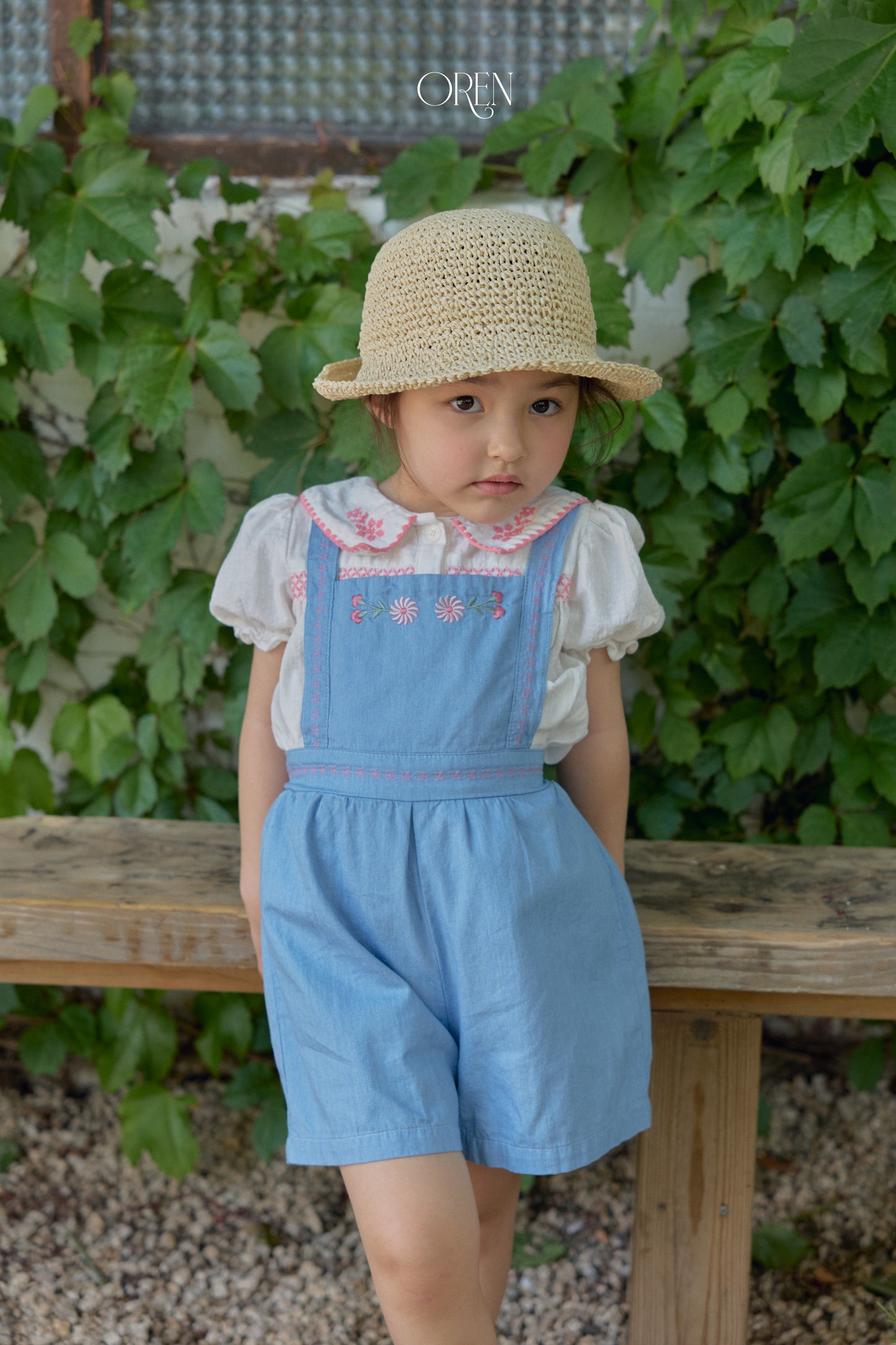 韓國童裝 26夏| OR81 Soleil Denim Overall 索雷伊牛仔吊帶褲 (90-120)