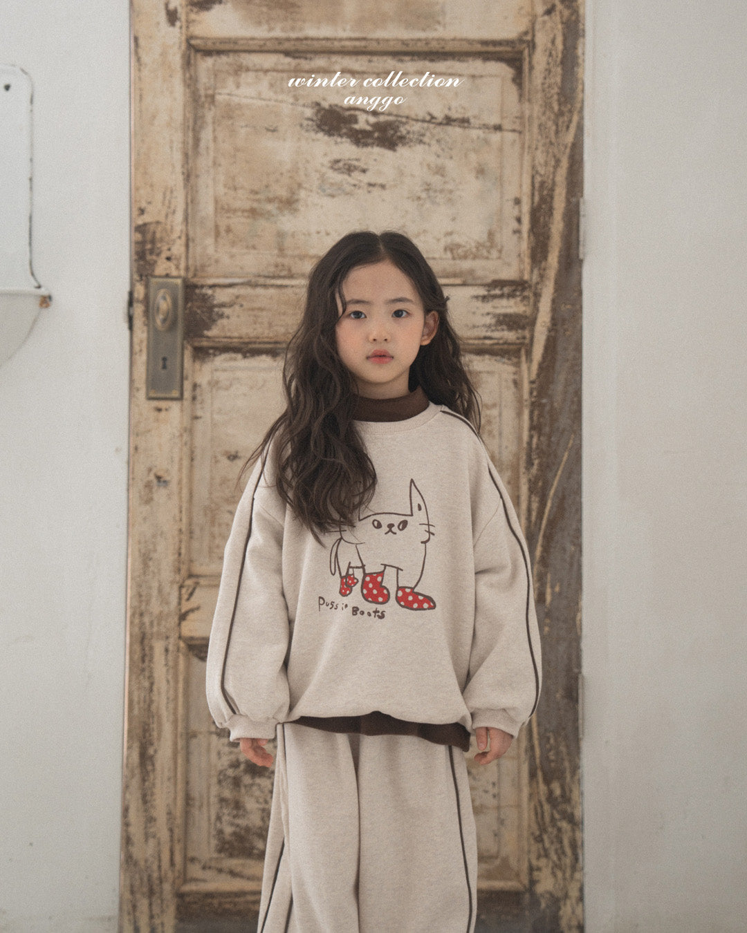 \限時預購/ 韓國童裝  AG25220 Line Sweatshirt