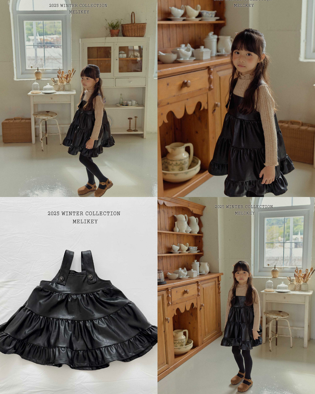 韓國童裝 25秋冬 | ME25404 PU Leather Dress