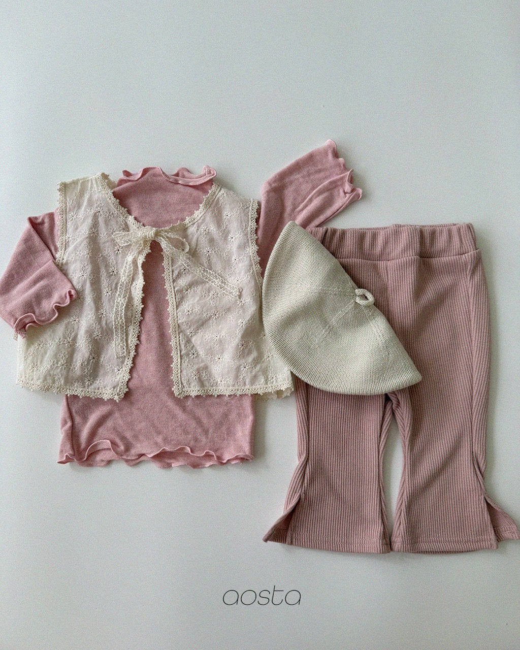 韓國童裝 26秋| AO20 Lace Open Vest 背心 (FREE)
