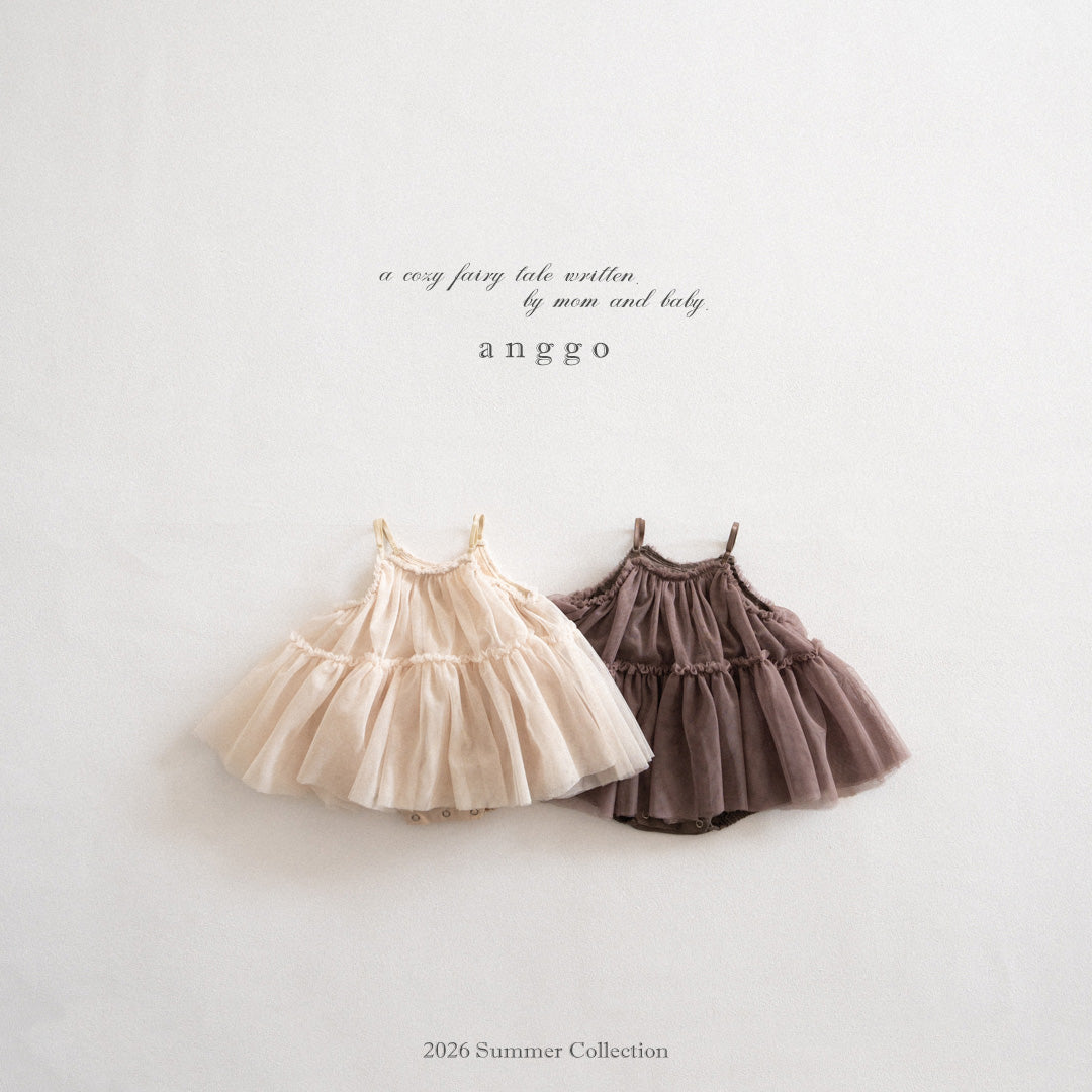 韓國童裝 26夏| AG36 (bebe) Earl Grey Romper (3-12m)