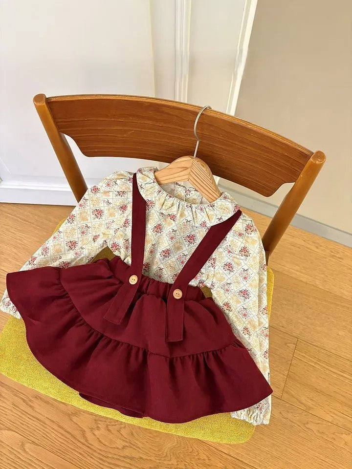 韓國童裝 26秋| OH01 Monet Floral Blouse 襯衫