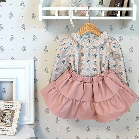 韓國童裝 26秋| OH01 Monet Floral Blouse 襯衫