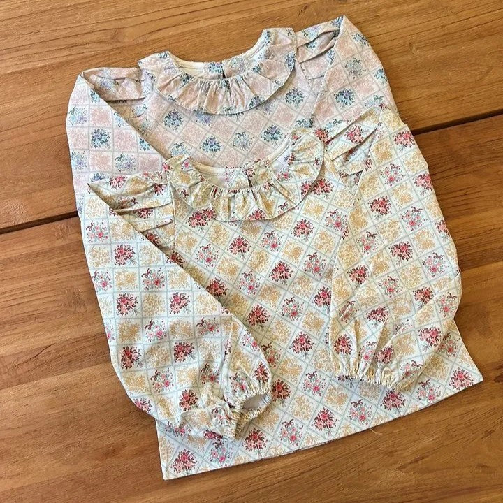 韓國童裝 26秋| OH01 Monet Floral Blouse 襯衫