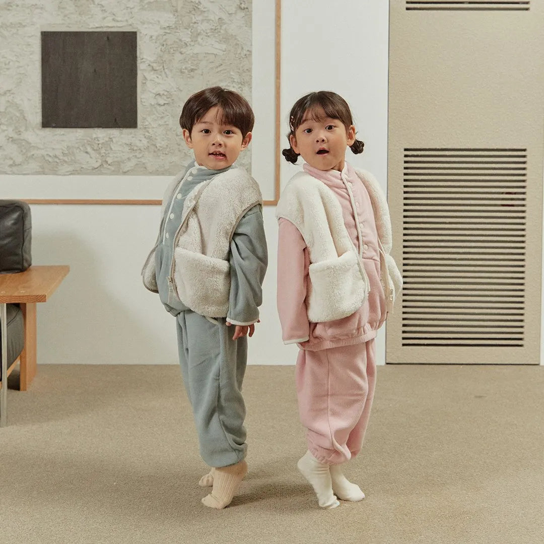 韓國童裝 | HM Kinder Fleece不掉毛雙面毛絨背心