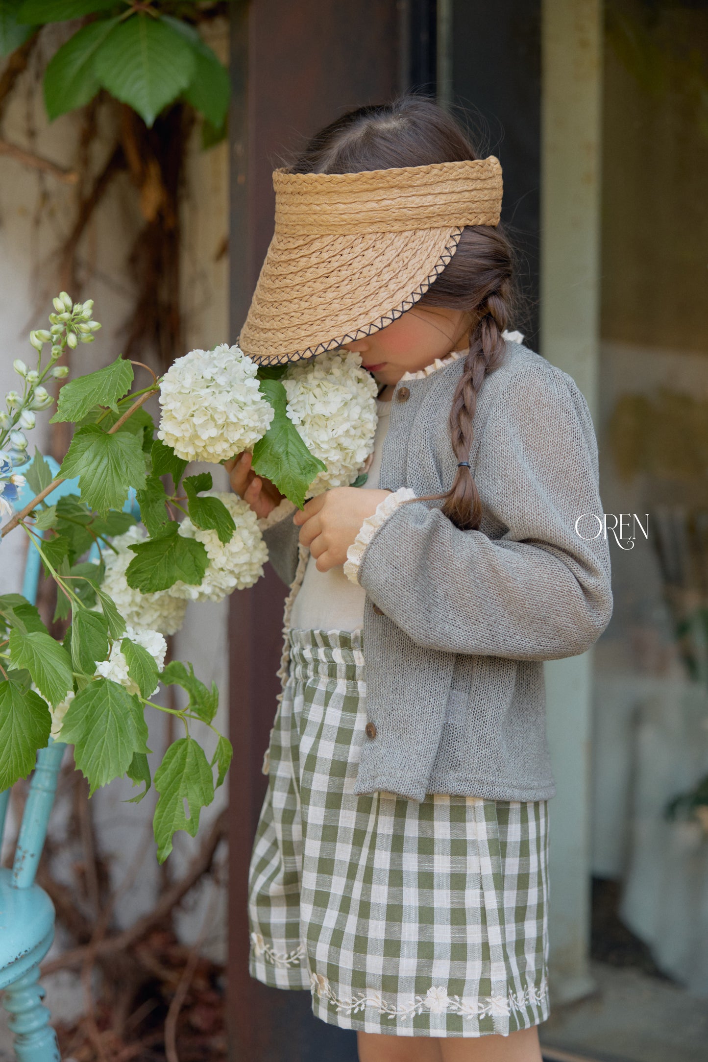 韓國童裝 26夏| OR93 Petit Chou Raffia Sun Visor 佩蒂舒拉菲草遮陽帽 (One Size)
