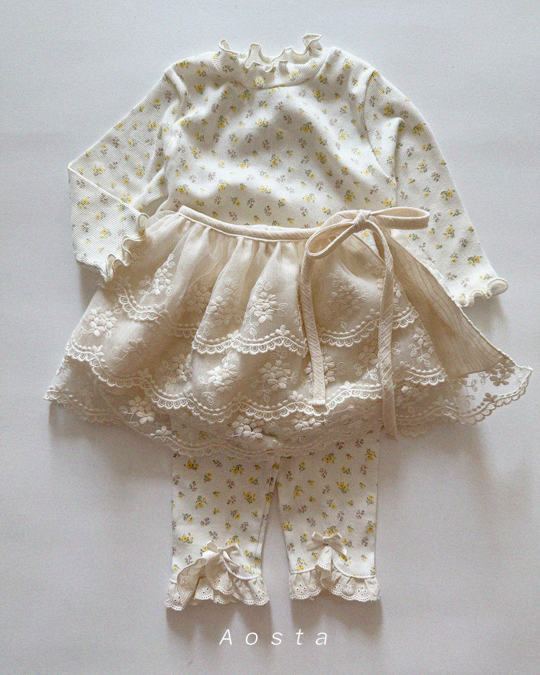 韓國童裝 26春 | AO26111 Lace Mu Skirt