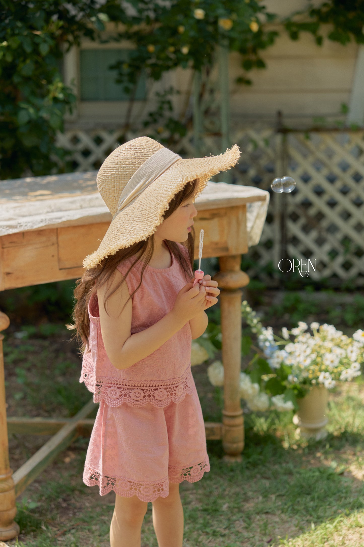 韓國童裝 26夏| OR94 Serene Raffia Sun Hat 塞雷娜拉菲草遮陽帽 (One Size)