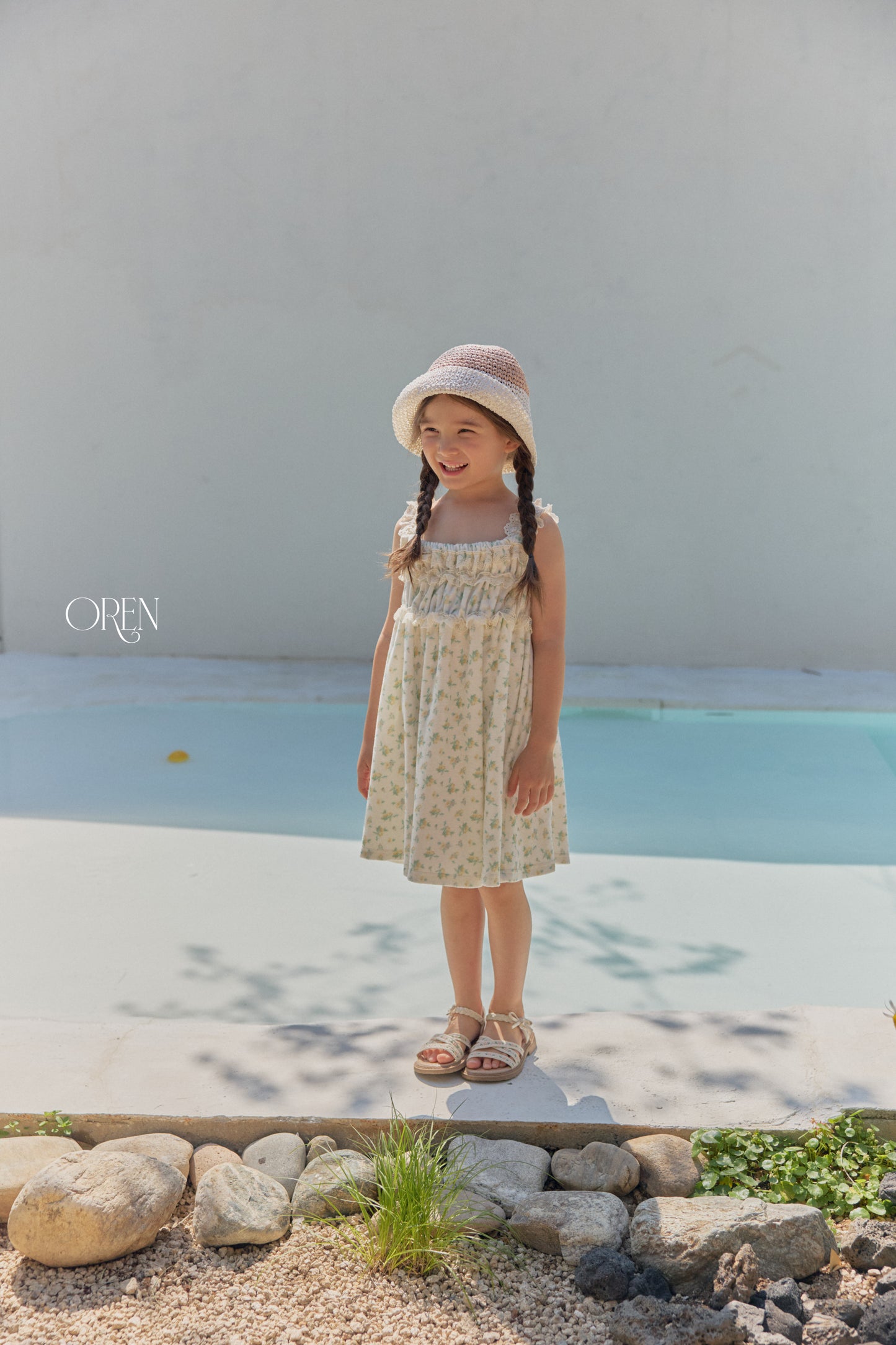 韓國童裝 26夏| OR96 Casa Two-tone Paper Bucket Hat 卡薩雙色紙編漁夫帽 (One Size)