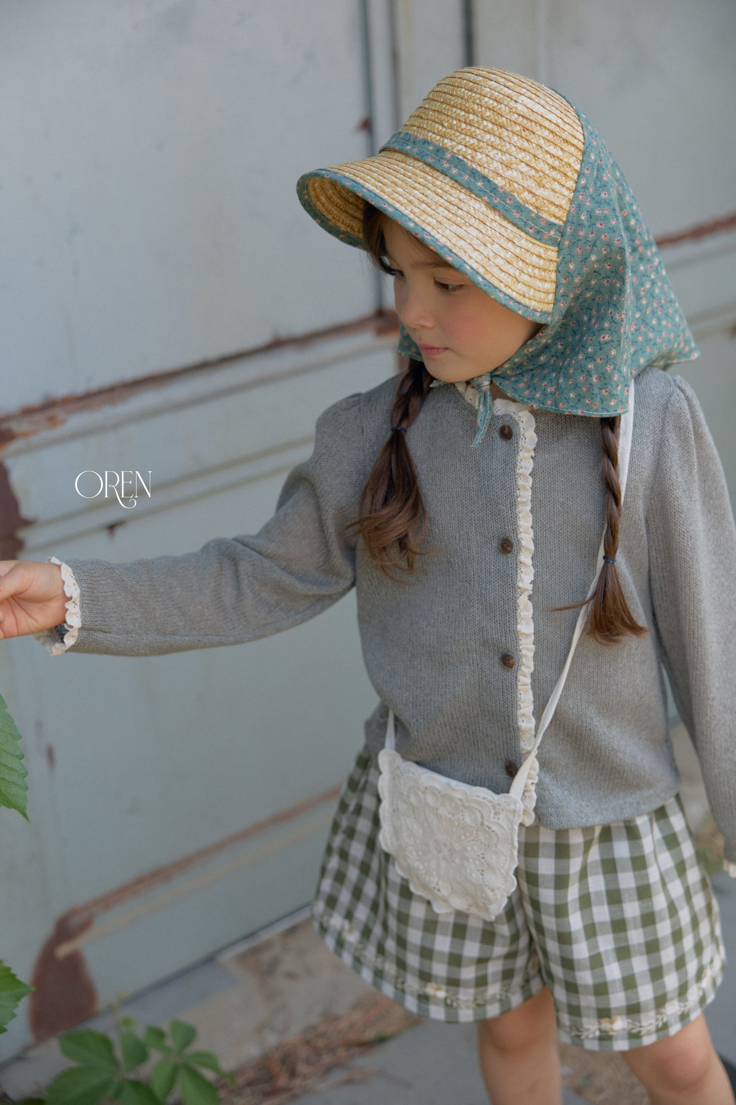 韓國童裝 26夏| OR92 Soleil Scarf Straw Hat 索雷伊絲巾草帽 (One Size)