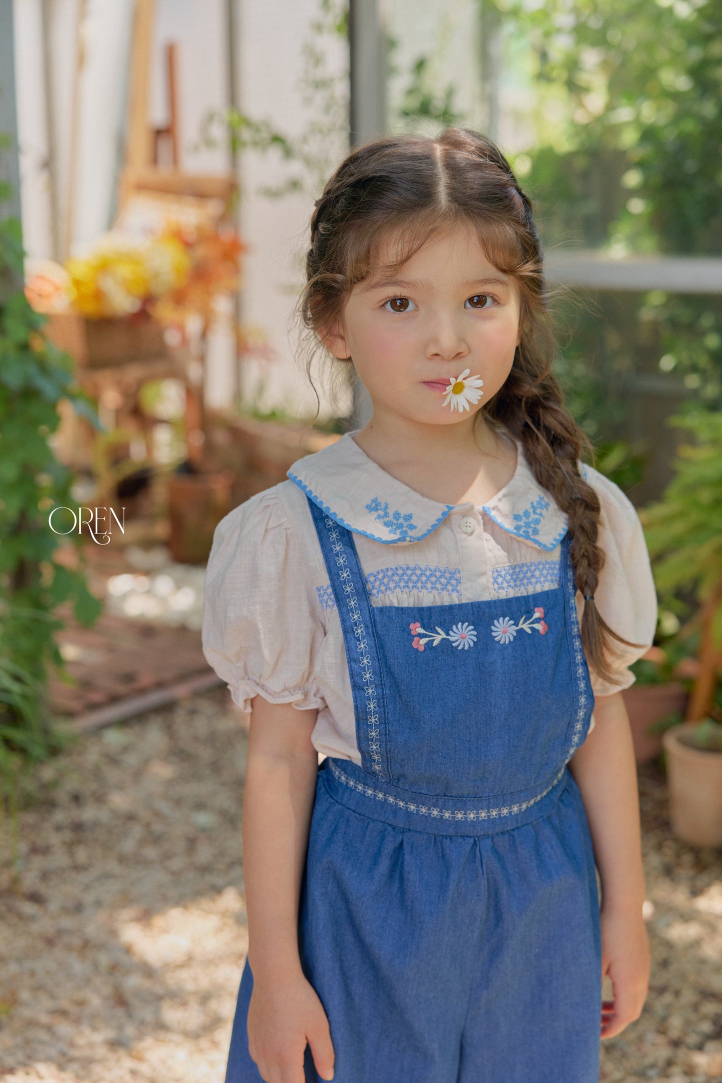 韓國童裝 26夏| OR81 Soleil Denim Overall 索雷伊牛仔吊帶褲 (90-120)