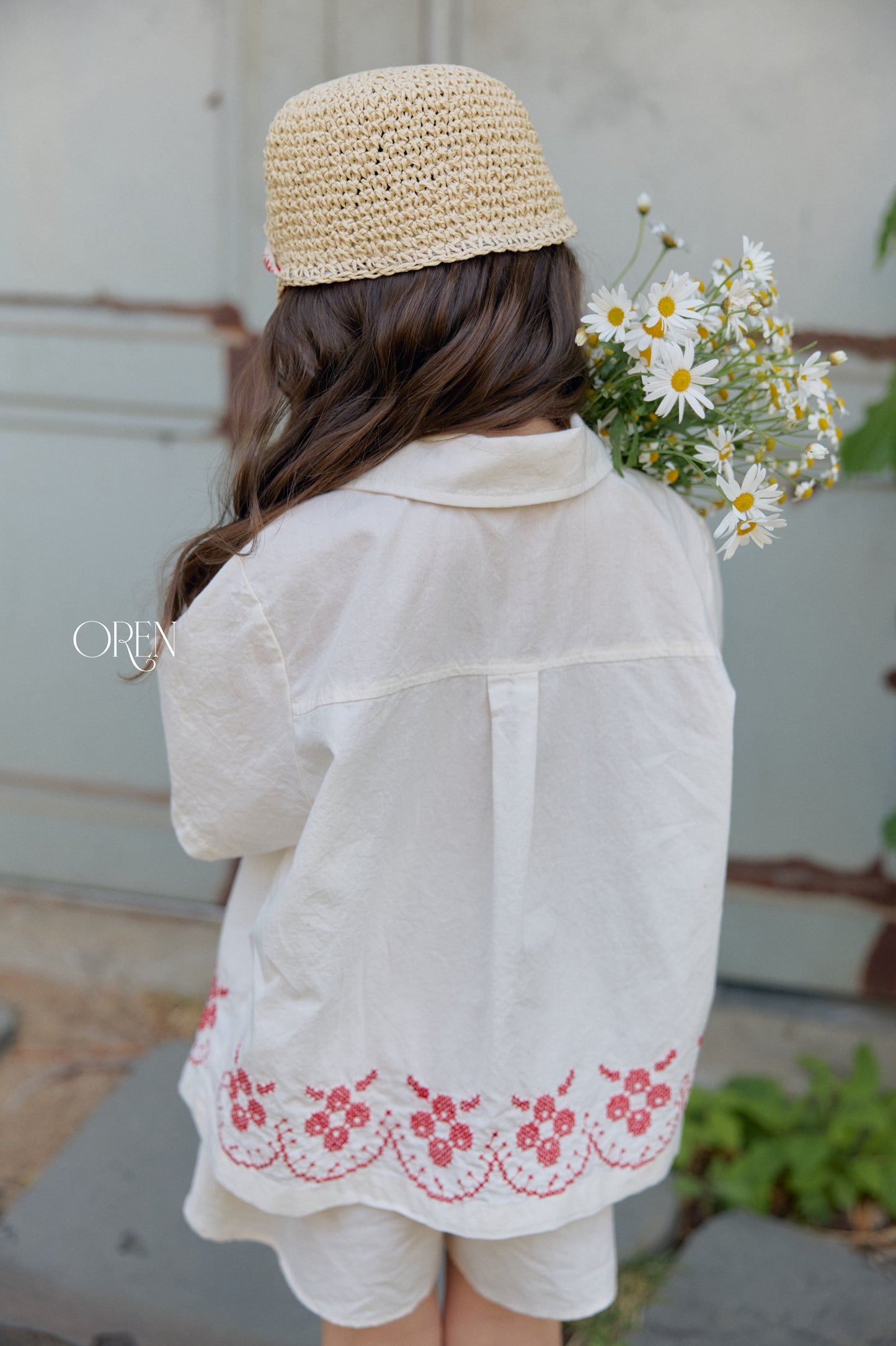 韓國童裝 26夏| OR95 Rosie Paper Strap Ball Cap 羅西紙編綁帶棒球帽 (One Size)