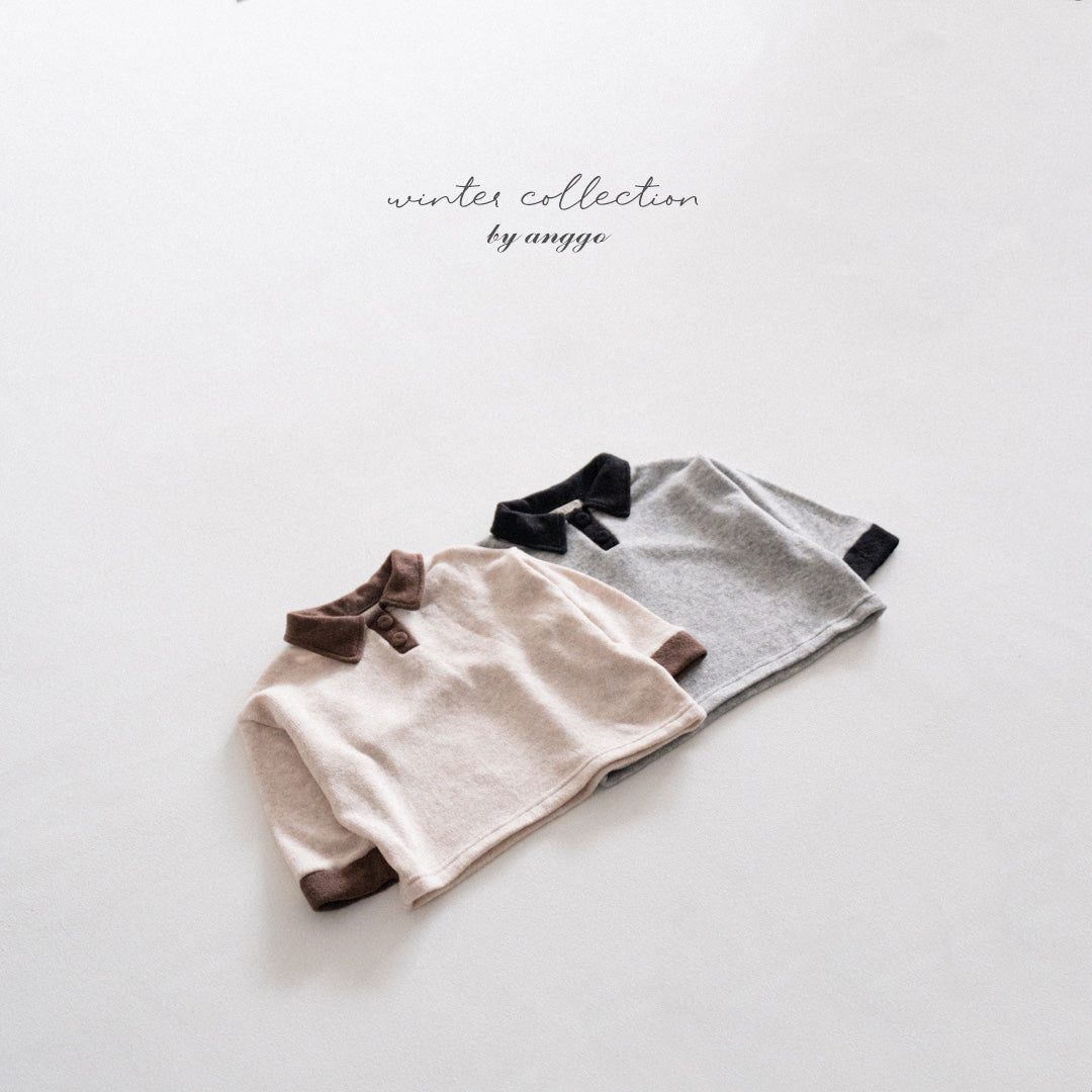 \限時預購/ 韓國童裝  AG25235 Choco Chip Collar T-shirt