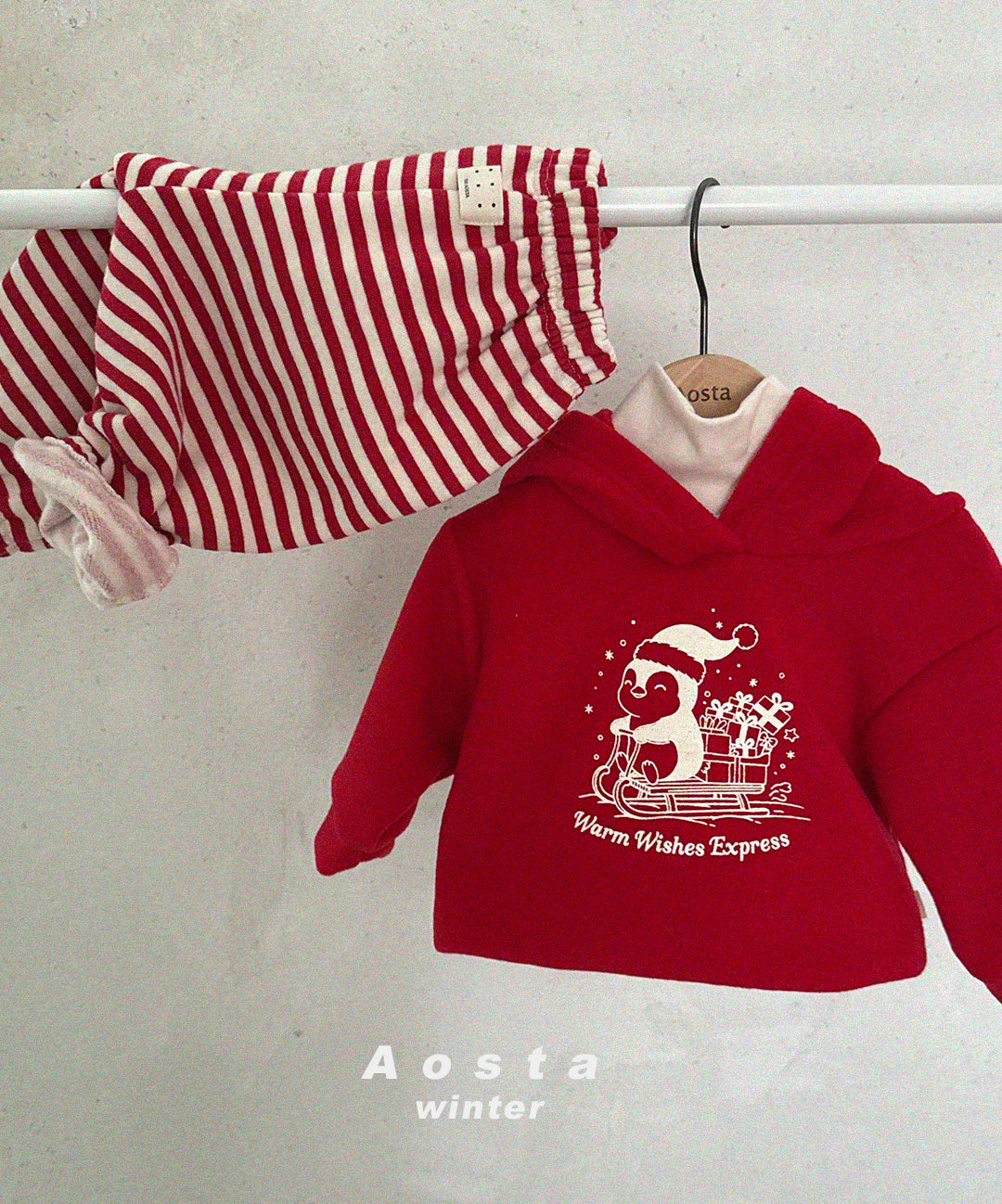 韓國童裝 25秋冬 | AO25450 Winter Penguin Hoodie