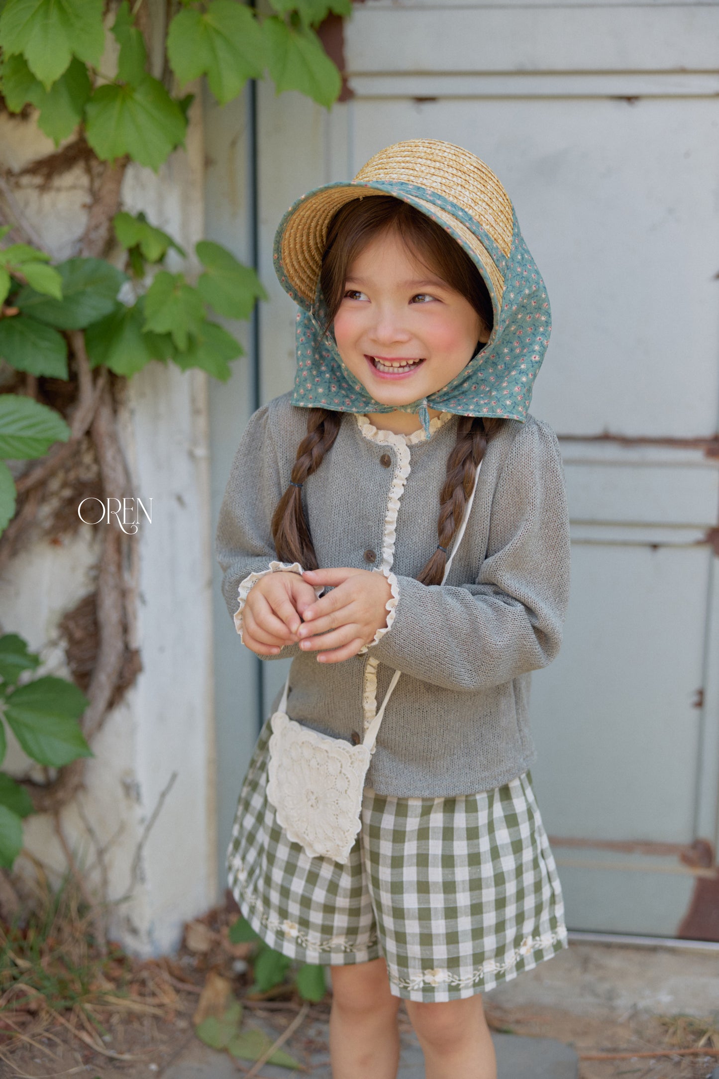 韓國童裝 26夏| OR92 Soleil Scarf Straw Hat 索雷伊絲巾草帽 (One Size)