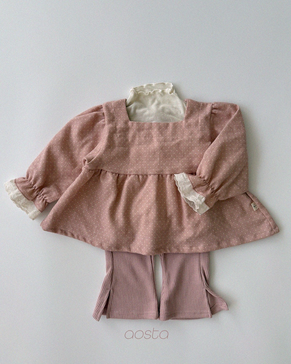 韓國童裝 26秋| AO30 Milk Dot Blouse 襯衫 (70-110)